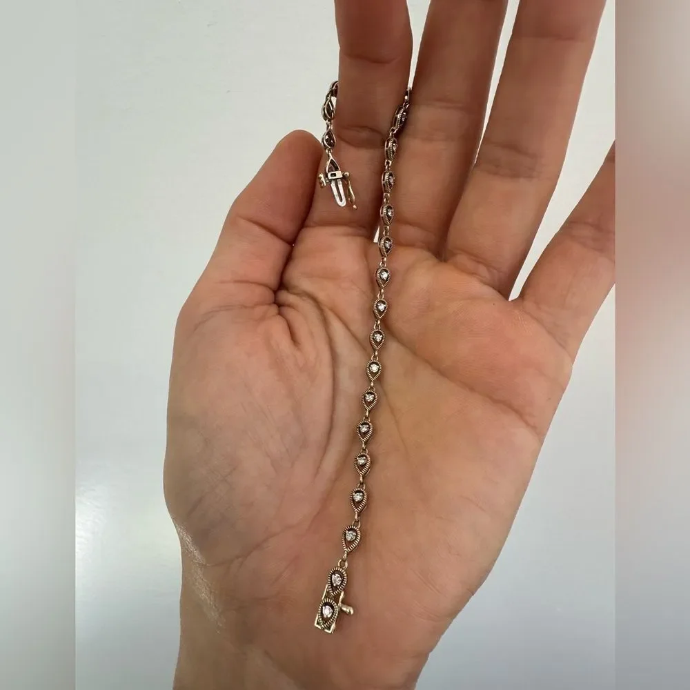 10K Gold Tennis Bracelet 1/3 CT. T.W. Multi-Diamond Teardrop Frame Line Bracelet
